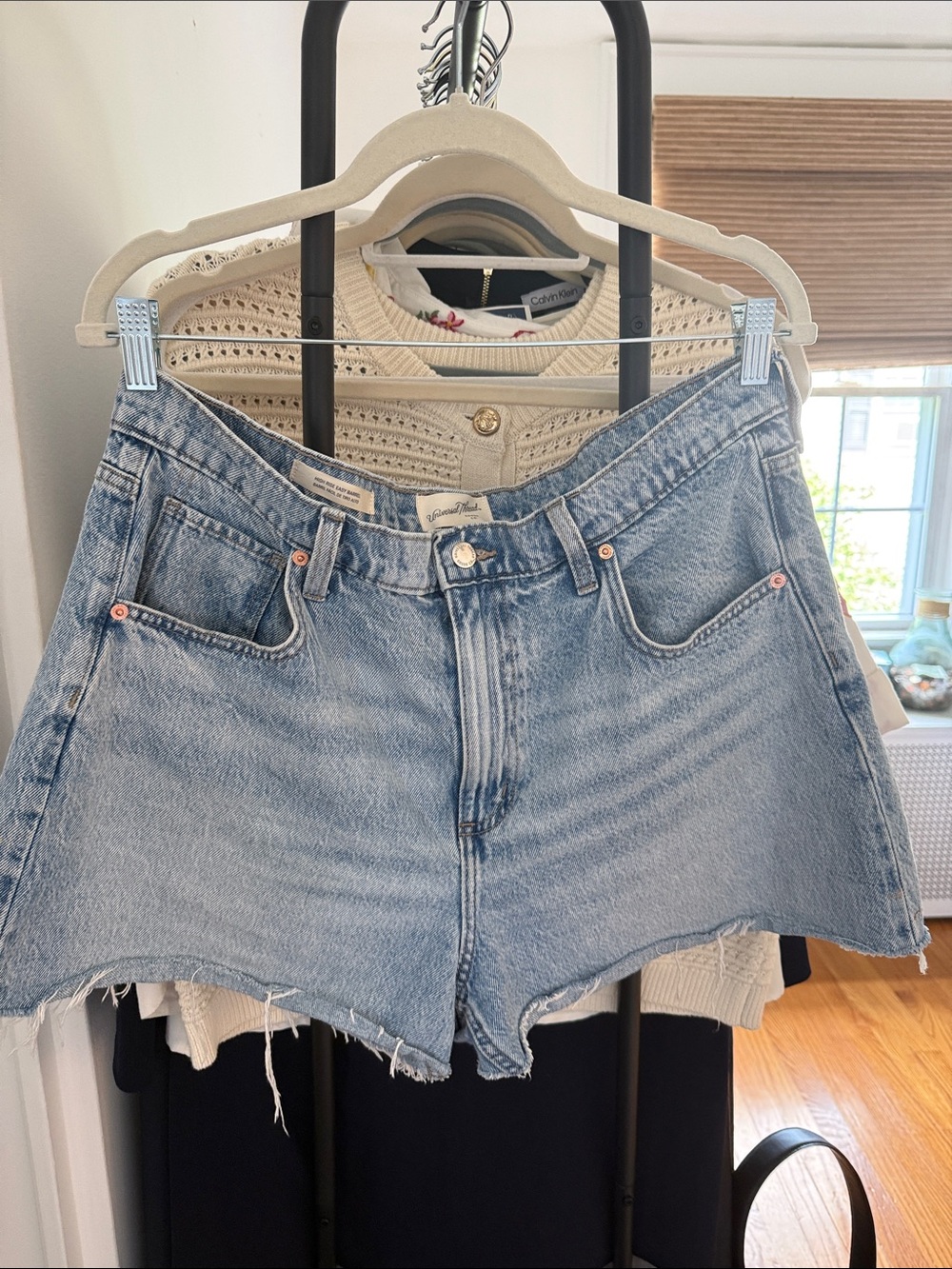 Universal Thread Light Blue Easy Barrel High-Rise Denim Cutoff Shorts